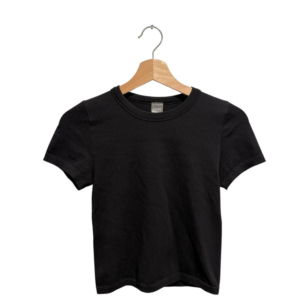 Aritzia Sunday Best Sinch Seamless Ribbed T-Shirt Black Size S - Picture 2 of 5